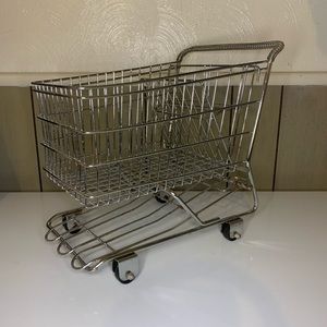 Miniature Doll Size Metal Shopping Cart Basket